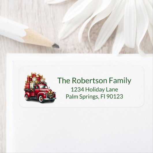  Vrachtwagen Cadeaus Groen Retouradres Etiket (Insitu)
