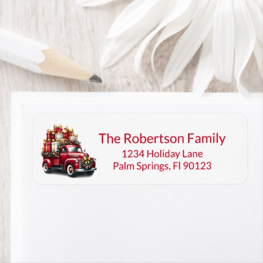  Vrachtwagen Cadeaus Rood Retouradres Etiket (Insitu)