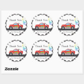 Vrachtwagen dank u, Rij door Verjaardag, Douche Ronde Sticker (Vel)