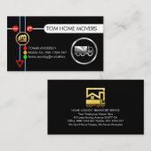 Vrachtwagen die langs verkeersborden rijdt visitekaartje (Voorkant / Achterkant)