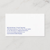 Vrachtwagen die sneeuw verplaatst in de winter visitekaartje (Achterkant)