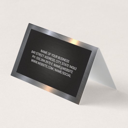 Vrachtwagen Diensten | Metallic Border Visitekaartje (Achterkant)