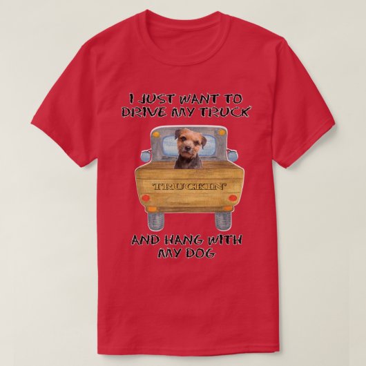 Vrachtwagen drijvende hond grens Terrier T-shirt (Design voorkant)