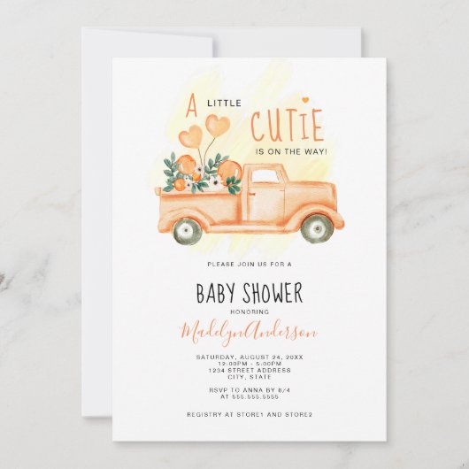 vrachtwagen een Baby shower Kaart (Voorkant)