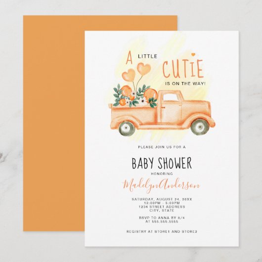  vrachtwagen een Baby shower Kaart (Voorkant / Achterkant)