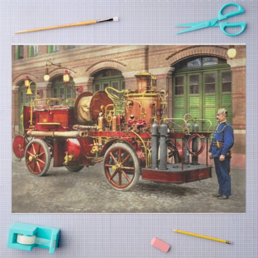 Vrachtwagen - Een elektrische pomptruck 1907 Tissuepapier (Craft)