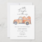 Vrachtwagen Een Kleine Pompoen Herfst Baby shower Kaart (Voorkant)