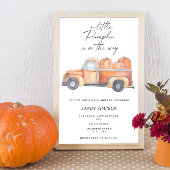 Vrachtwagen Een Kleine Pompoen Herfst Baby shower Kaart