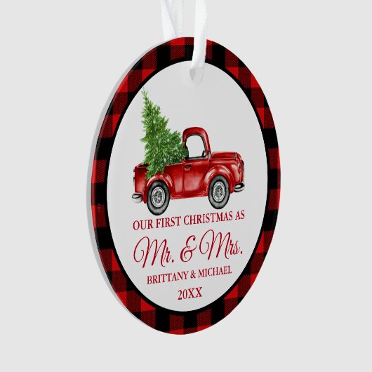  Vrachtwagen Eerste Kerstmis, de heer en mevrouw P Ornament (voorkant)