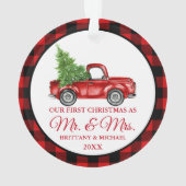 Vrachtwagen Eerste Kerstmis, de heer en mevrouw P Ornament (achterkant)