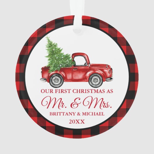  Vrachtwagen Eerste Kerstmis, de heer en mevrouw P Ornament (achterkant)