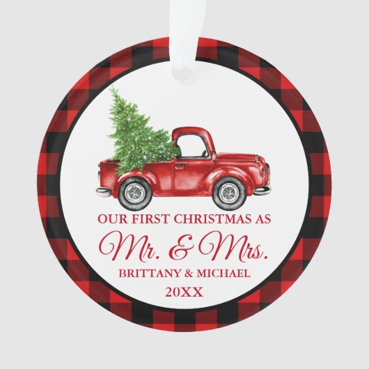 Vrachtwagen Eerste Kerstmis, de heer en mevrouw P Ornament (voorkant)