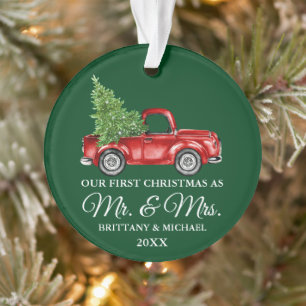 Vrachtwagen Eerste Kerstmis Mr. en Mrs Green Ornament