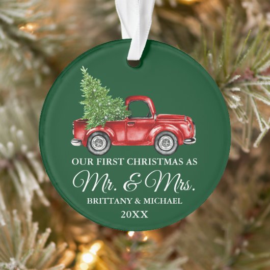  Vrachtwagen Eerste Kerstmis Mr. en Mrs Green Ornament (Boom)