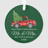  Vrachtwagen Eerste Kerstmis Mr. en Mrs Green Ornament (achterkant)