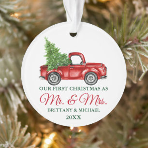  Vrachtwagen Eerste Kerstmis Mr. en Mrs. Ornament