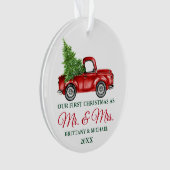 Vrachtwagen Eerste Kerstmis Mr. en Mrs. Ornament (voorkant)