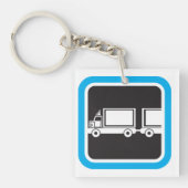 Vrachtwagen en aanhangwagen sleutelhanger (Voorkant)
