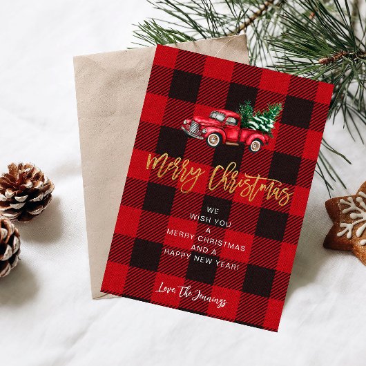 Vrachtwagen en Buffalo-cheque voor kerst