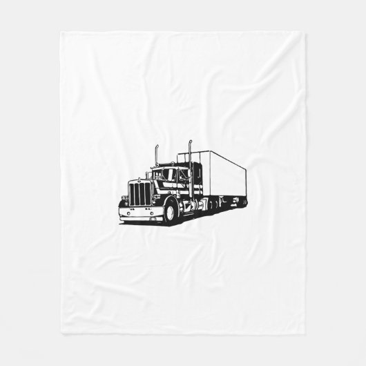 Vrachtwagen en droogwagen fleece deken (Voorkant)