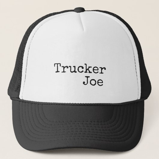Vrachtwagen en naam op trucker pet (Voorkant)