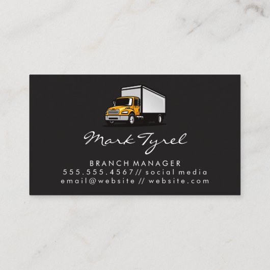 Vrachtwagen en services voor levering visitekaartje (Achterkant)