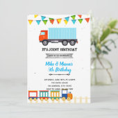 Vrachtwagen en treinverbinding kaart (Staand voorkant)