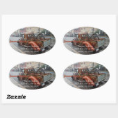 Vrachtwagen & Fiets/Jerome AZ Envelopverbindingen Ovale Sticker (Vel)