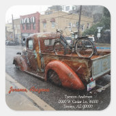  Vrachtwagen & Fiets/Jerome AZ Envelopverbindingen Vierkante Sticker (Voorkant)