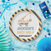 Vrachtwagen Geel Bouw Vuile 3rdy Papier Bord (Feest)