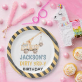 Vrachtwagen Geel Bouw Vuile 3rdy Papier Bord (Feest)