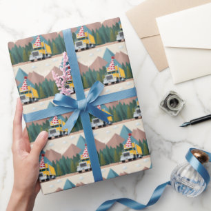 Vrachtwagen Gelukkige Verjaardagspartij Grappig Ma Cadeaupapier