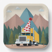 Vrachtwagen Gelukkige Verjaardagspartij Grappig Ve Papieren Bordje (Voorkant)