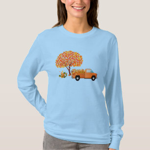  vrachtwagen gevuld met valbladeren t-shirt