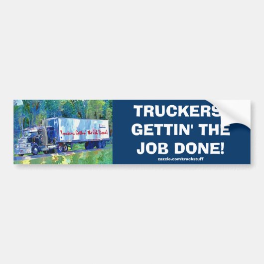 VRACHTWAGEN GROTE RIG TRUCKERS BUMPERSTICKER (Voorkant)