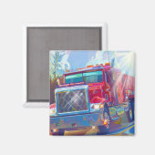 VRACHTWAGEN GROTE RIG TRUCKERS Cadeaus Magneet (Voorkant / Achterkant)