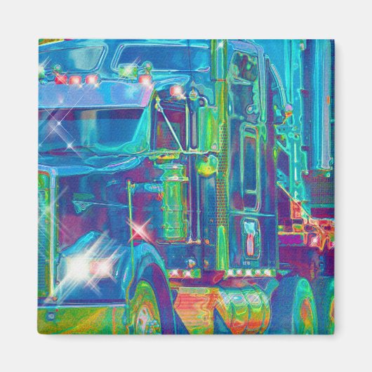 VRACHTWAGEN GROTE RIG TRUCKERS Cadeaus Magneet (Voorkant)