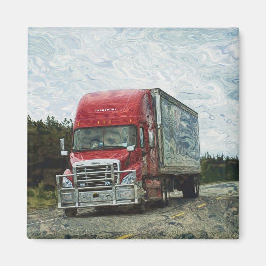 VRACHTWAGEN GROTE RIG TRUCKERS Cadeaus Magneet (Voorkant)