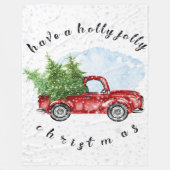  vrachtwagen heeft een Holly Jolly Kerstmis Fleece Deken (Voorkant)