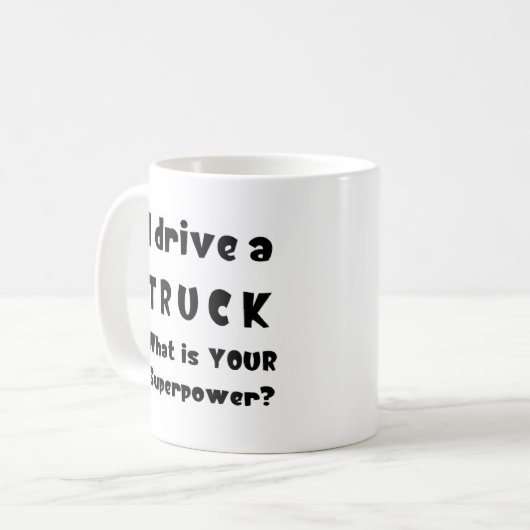 Vrachtwagen, ik rij koffiemok (Voorkant links)