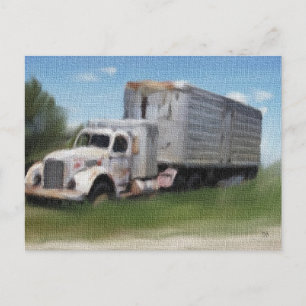 Vrachtwagen in een Briefkaart ter plaatse