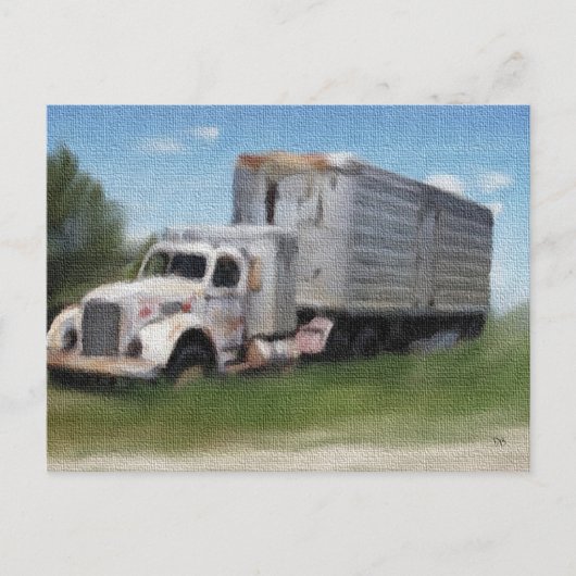 Vrachtwagen in een Briefkaart ter plaatse (Voorkant)