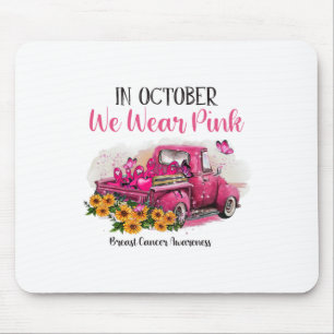 Vrachtwagen In Oktober Draag We Pink Breast Cancer Muismat