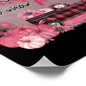 Vrachtwagen In Oktober Draag We Roze Borstkanker Poster (Hoek)