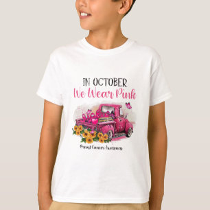 Vrachtwagen In Oktober dragen we Roze tegen borstk T-shirt