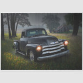  vrachtwagen in weiden en schuur Découpage Paper Tissuepapier (Voorkant)