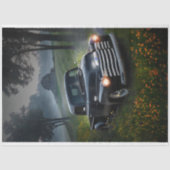  vrachtwagen in weiden en schuur Découpage Paper Tissuepapier (Voorkant)