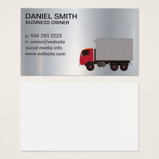 Vrachtwagen | Industrieel Metaal Visitekaartje (Voorkant /achterkant)