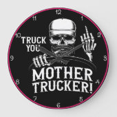 Vrachtwagen je moeder trucker schedel! grote klok (Voorkant)