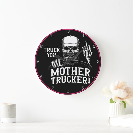 Vrachtwagen je moeder trucker schedel! grote klok (Huis)